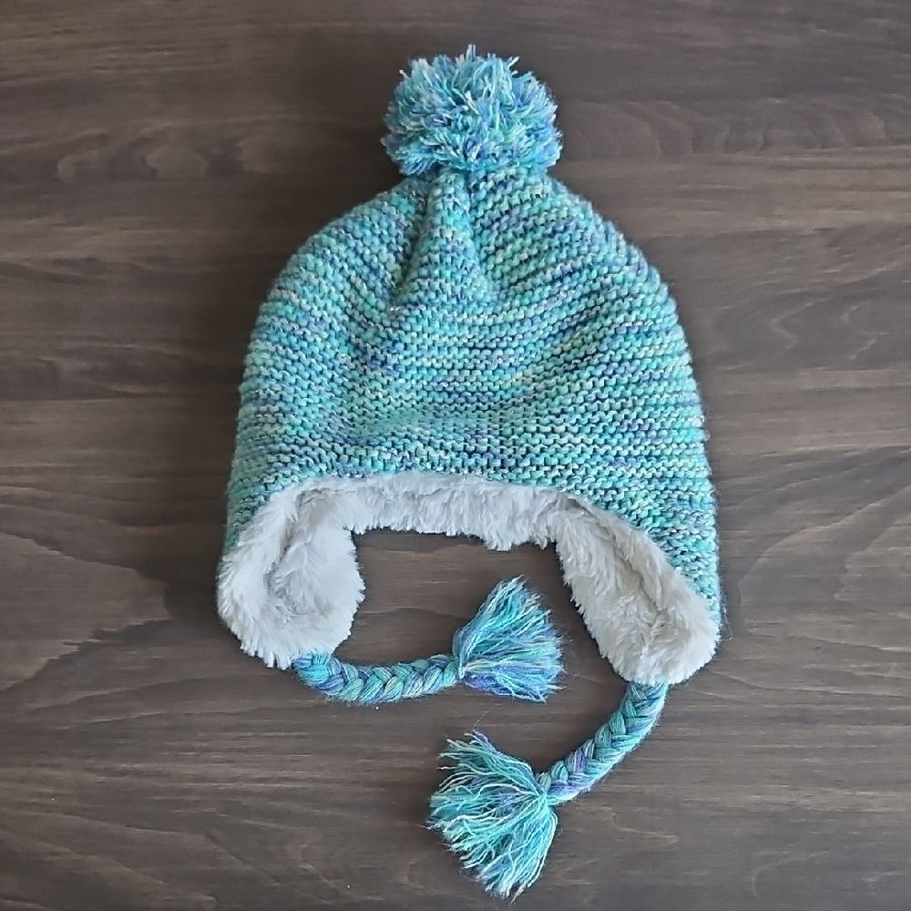 Capelli of New York Blue Knit Kids Hat with Pom-Pom
